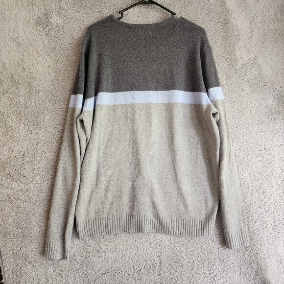 Johnnie-o Mens Sweater Large Gray Wool Blend Long Sleeve Pull Over - Picture 3 of 9